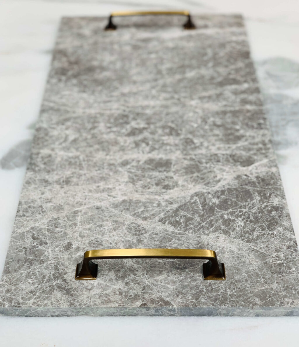 Marble Serving board Tundra Blue (Gold)