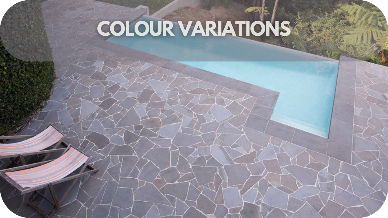 Different color variations of Bluestone flooring