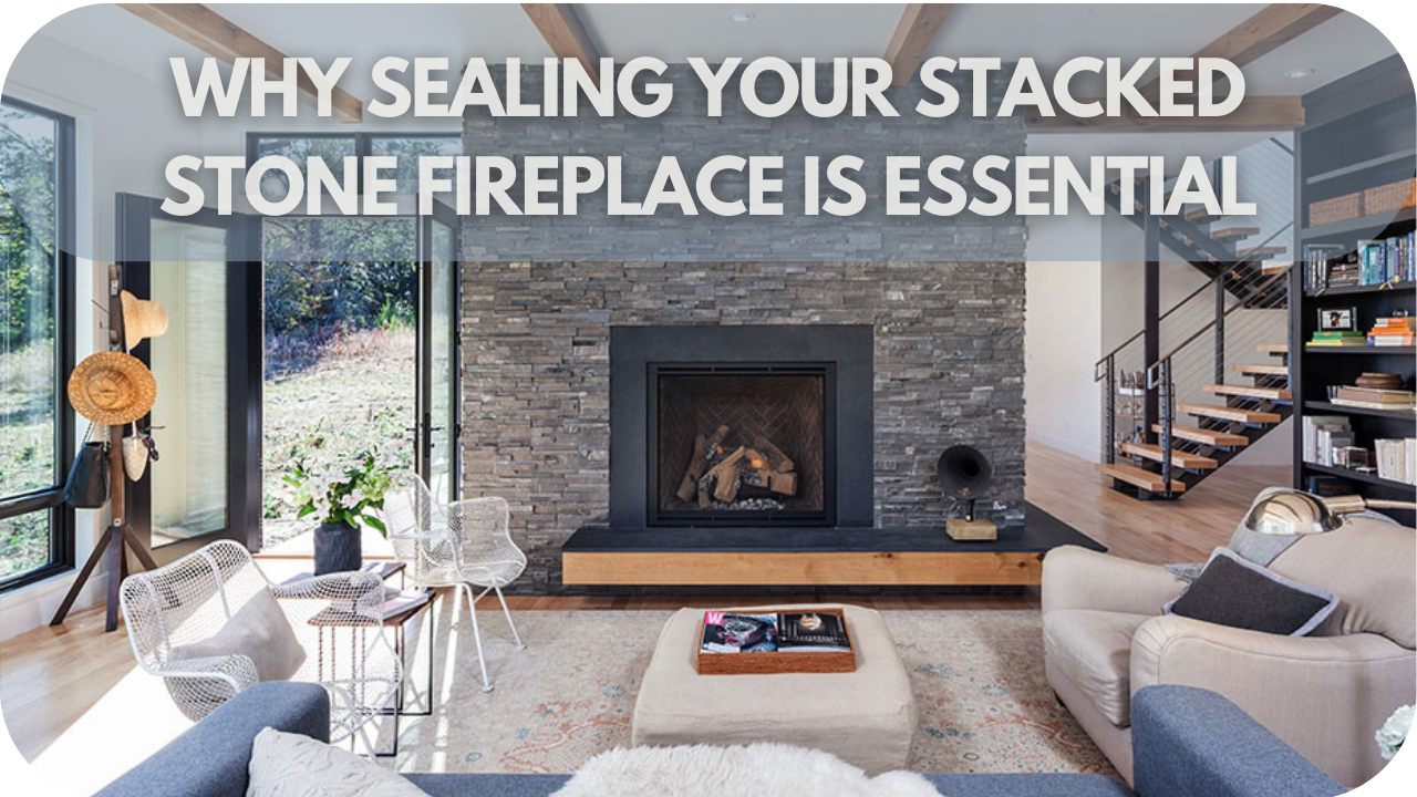 Sealing stacked stone fireplace