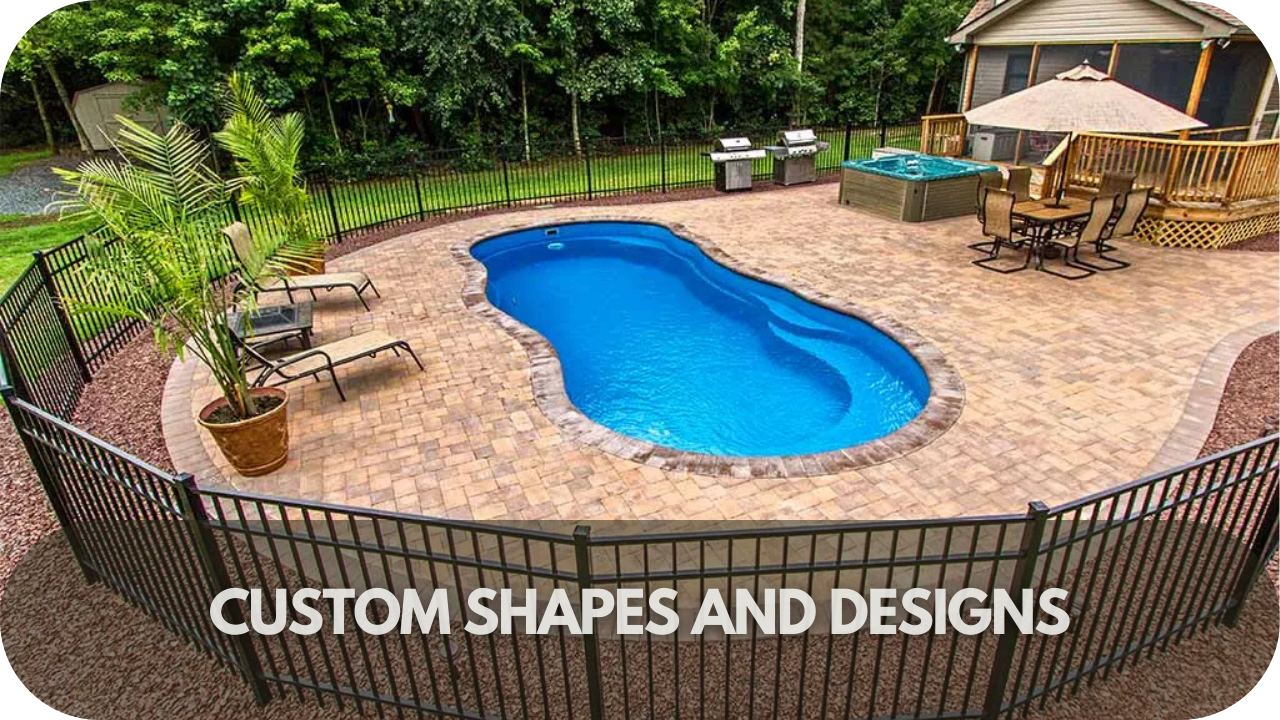 Custom shapes and designs in porphyry pool coping