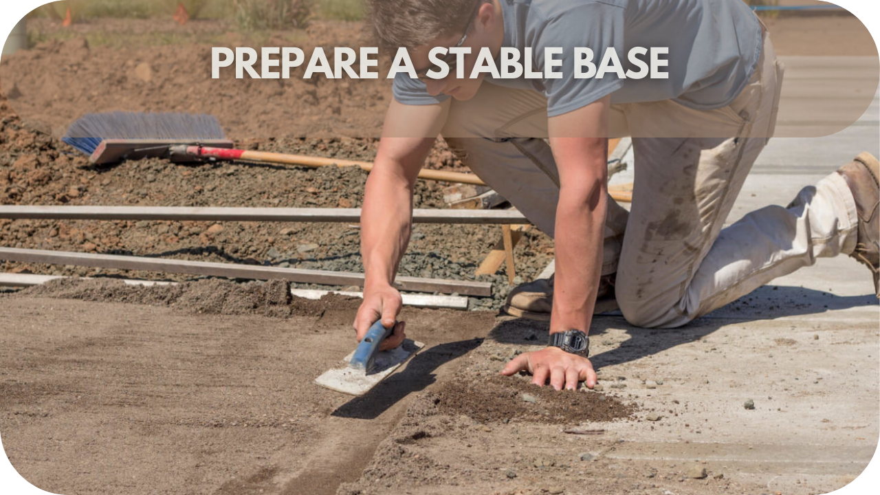 Stable base for marble paving installation