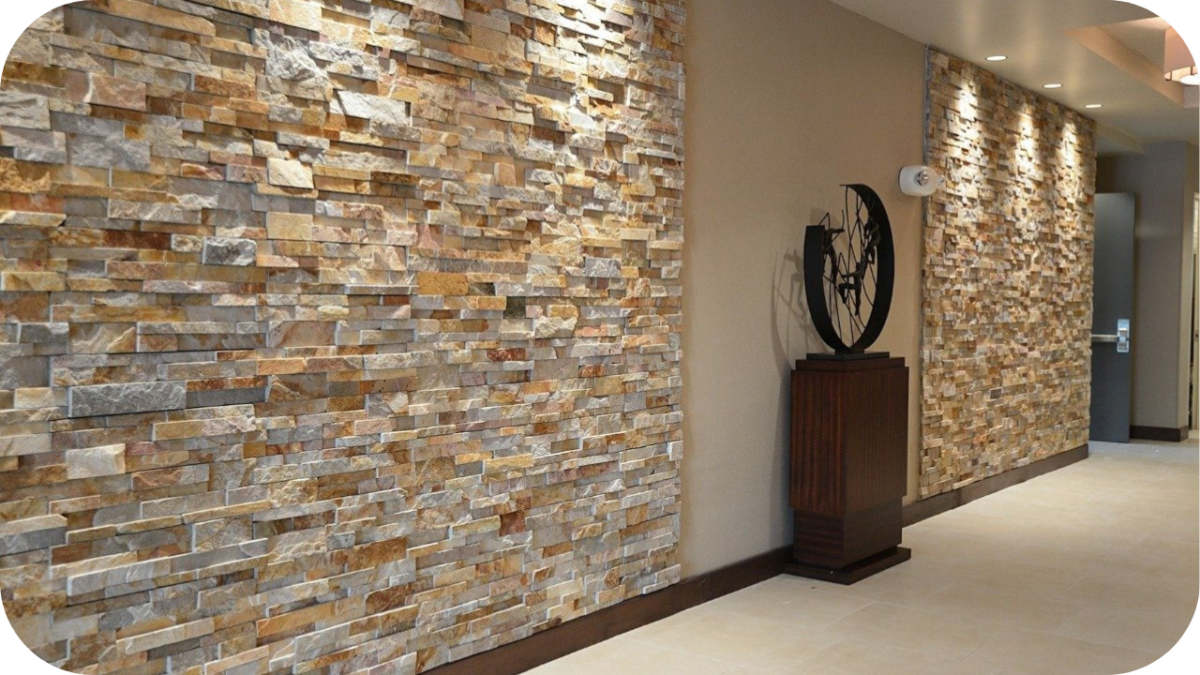 Elegant luxury stone wall cladding enhancing modern facade design